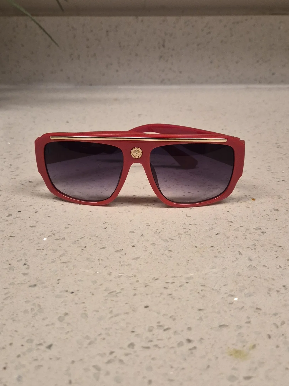 Red Men's Shield Sunglasses